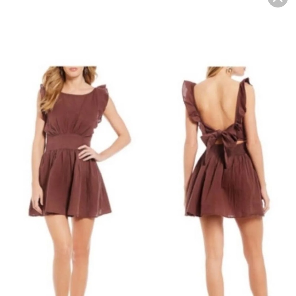 Free People Erin open tie back mini dress